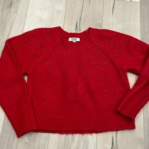 Woman’s BB Dakota Cropped Red Sweater, size S